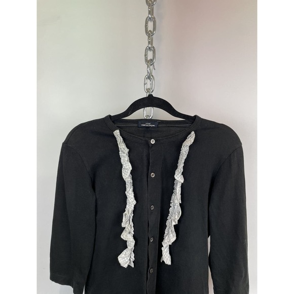 Comme Des Garçon Black Ruffle LS Cardigan Size Small - Picture 2 of 11